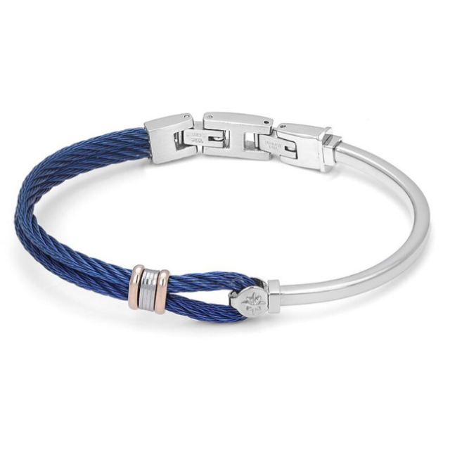 H2on Italy Blue steel Cable Bracelet